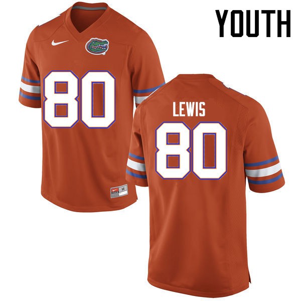 Florida Gators Youth #80 Cyontai Lewis College Football Jerseys Orange
